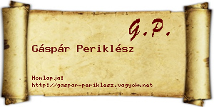 Gáspár Periklész névjegykártya